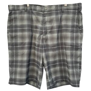 Nike Golf Men’s 40 Plaid Shorts Gray Dri-Fit Tour Performance